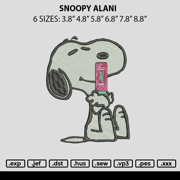 Snoopy Alani Embroidery File 6 sizes