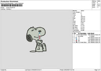 Snoopy Evian Embroidery File 6 sizes