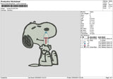Snoopy Evian Embroidery File 6 sizes
