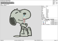 Snoopy Evian Embroidery File 6 sizes