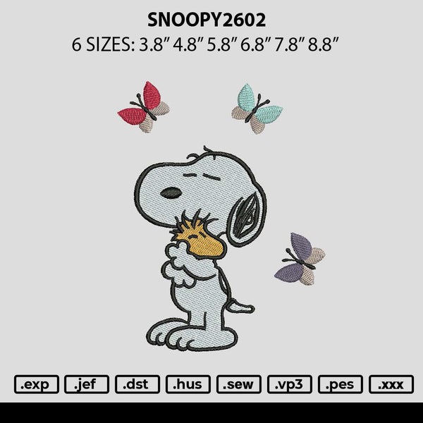 Snoopy2602 Embroidery File 6 sizes