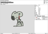 Snoopy Cola Bottle Embroidery File 6 sizes