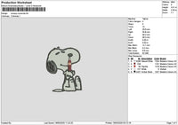 Snoopy Cola Bottle Embroidery File 6 sizes