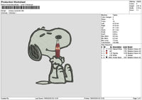 Snoopy Cola Bottle Embroidery File 6 sizes