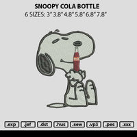 Snoopy Cola Bottle Embroidery File 6 sizes