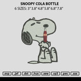 Snoopy Cola Bottle Embroidery File 6 sizes