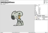 Snoopy Dunkin Embroidery File 6 sizes