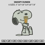Snoopy Dunkin Embroidery File 6 sizes