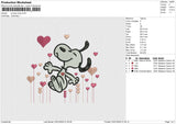 Snoopy Jump Embroidery File 6 size