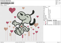 Snoopy Jump Embroidery File 6 size