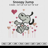 Snoopy Jump Embroidery File 6 size