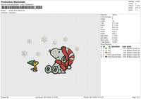 Snoopy Snow flake Embroidery File 6 size