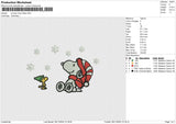 Snoopy Snow flake Embroidery File 6 size