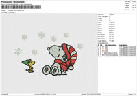 Snoopy Snow flake Embroidery File 6 size