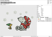 Snoopy Snow flake Embroidery File 6 size