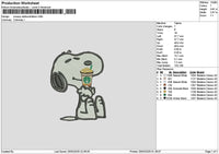 Snoopy Coffee2602 Embroidery File 6 sizes