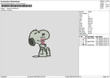 Snoopy Cafecito Embroidery File 6 sizes