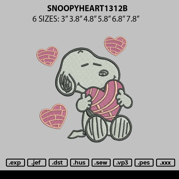 Snoopyheart1312b Embroidery File 6 sizes