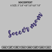 Soccertext Embroidery File 6 sizes