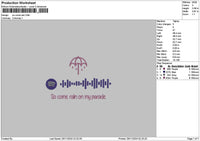 Rain Music Embroidery File 6 sizes