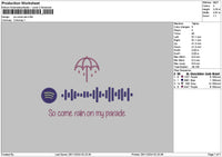 Rain Music Embroidery File 6 sizes