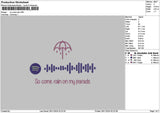 Rain Music Embroidery File 6 sizes