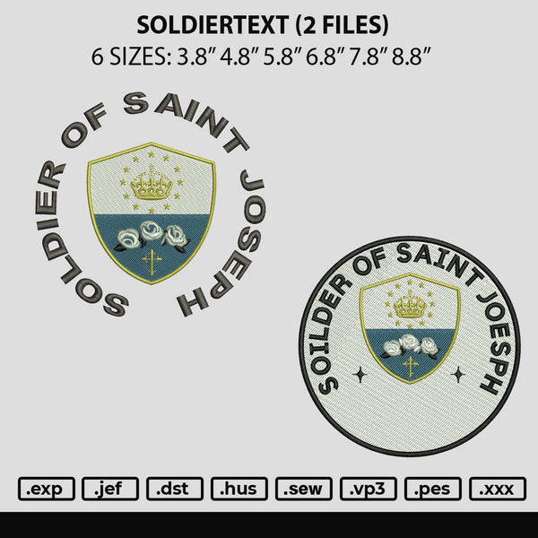 Soldiertext Embroidery 2 Files