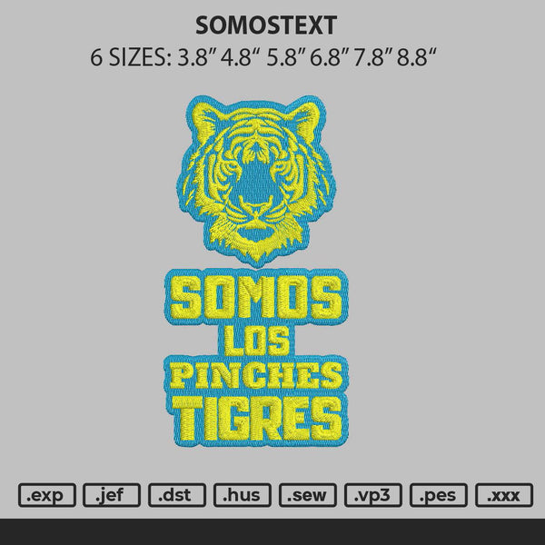 Somostext Embroidery File 6 sizes