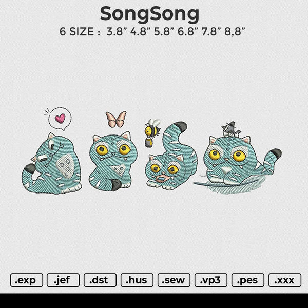 SongSong Embroidery File 6 size