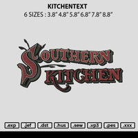 Kitchentext Embroidery File 6 sizes