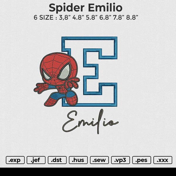 Spider Emilio Embroidery File 6 size