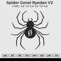 Spider Genei Ryodan V2 Embroidery File 6 size
