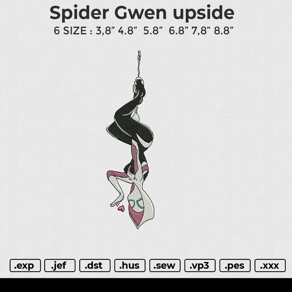 Spider gwen upside Embroidery File 6 size