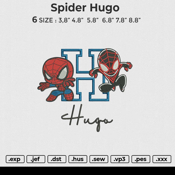 Spider Hugo Embroidery File 6 size