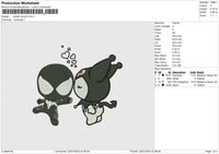 Spider Kuromi love Embroidery File 6 size