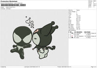 Spider Kuromi love Embroidery File 6 size