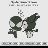 Spider Kuromi love Embroidery File 6 size
