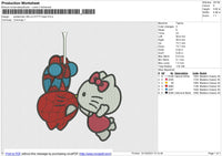 Spiderman HELLO KITTY Embroidery File 6 size
