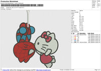 Spiderman HELLO KITTY Embroidery File 6 size