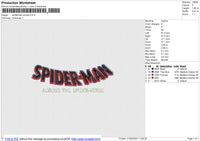 Spiderman Across Embroidery