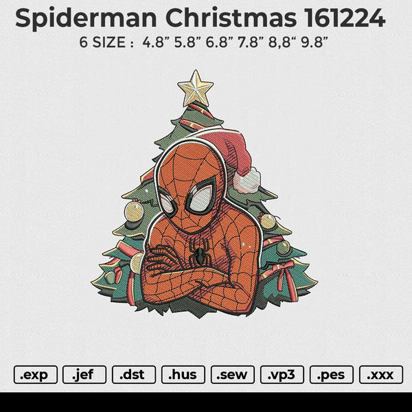 Spiderman Christmas 161224 Embroidery File 6 size