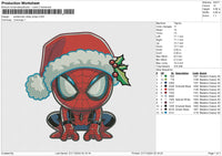 spiderman cibby xmas Embroidery File 6 size