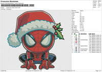 spiderman cibby xmas Embroidery File 6 size