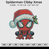 spiderman cibby xmas Embroidery File 6 size