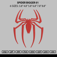 Spider Bigger 01 Embroidery File 6 sizes