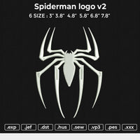Spiderman logo v2 Embroidery File 6 size