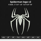 Spiderman logo v2 Embroidery File 6 size