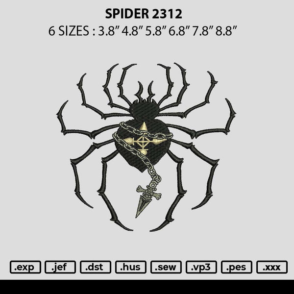 Spider 2312 Embroidery File 6 sizes