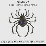 Spider v2 Embroidery File 6 size