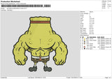 Spongbob bodybuilding no face Embroidery File 6 size